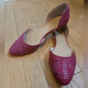 Restricted Burgundy Cut-Out Flats